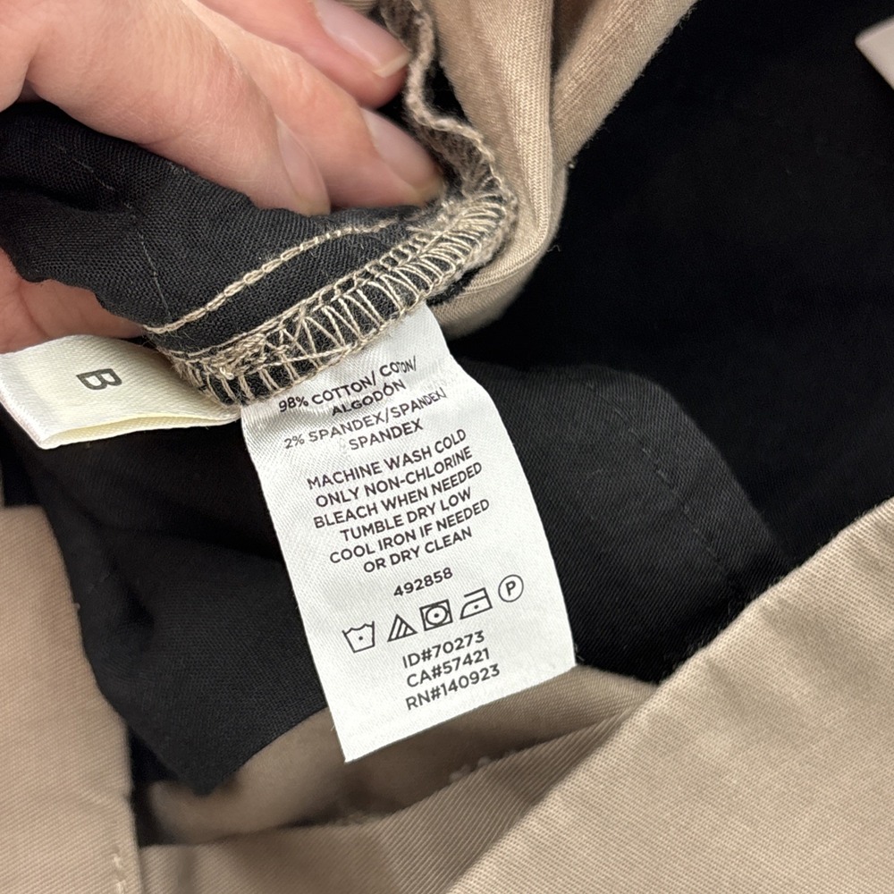 NWT LOFT‎ 4P Petite Original Crop Pants Straight Trouser Capris Khaki Tan Button - Picture 7 of 9